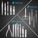 thumbnail image 4 of Kit de cortaúñas y pedicura de 18 piezas de acero inoxidable para manicura, cuidado profesional y cuidado de uñas con estuche de viaje de lujo., 4 of 7