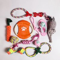 Genérico - Set 10 Juguetes Mascotas Perro Bola, Cuerdas, Nudos
