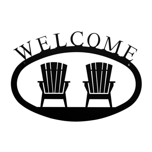 Sillas pequeñas de hierro forjado Welcome Home Sign Village