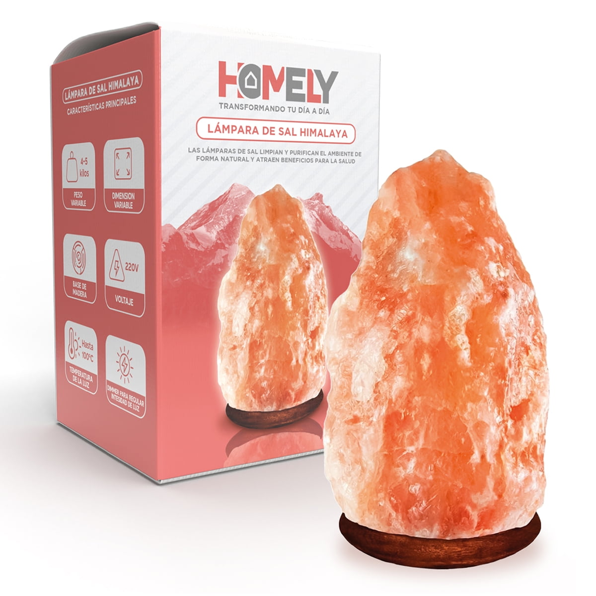Lámpara De Sal Himalaya 4-5 Kg Homely Intensidad Regulable