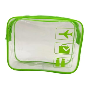 Genérico - Bolsa De Maquillaje Transparente Para Artículos Esenciales, Viaje, Baño, Verde
