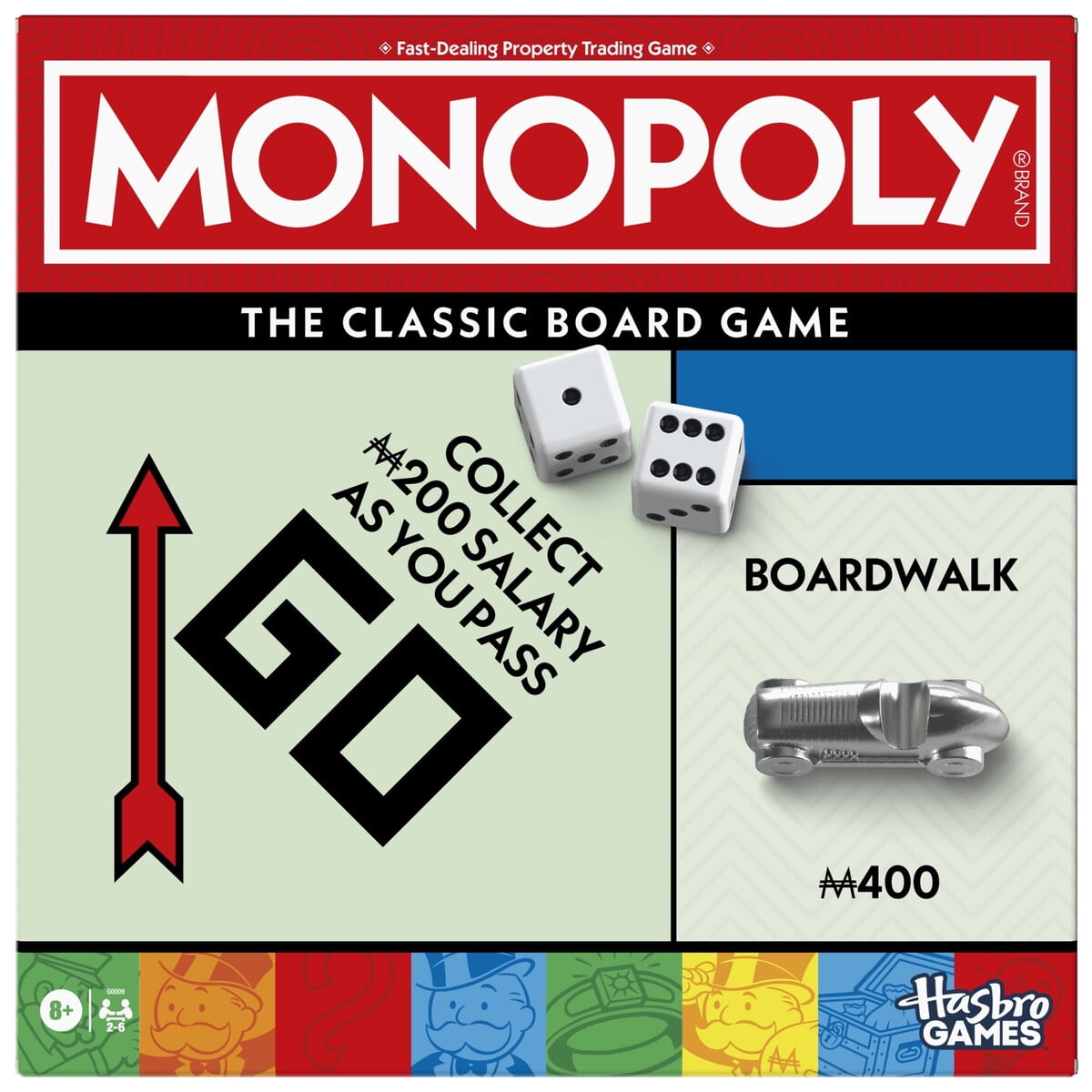 Juego De Mesa Monopoly Hasbro Clásico Fichas Grandes