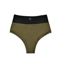 Samia - Bikini Calzón Pin Up Con Transparencia Verde S