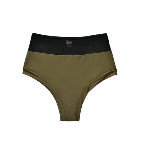 Samia - Bikini Calzón Pin Up Con Transparencia Verde S