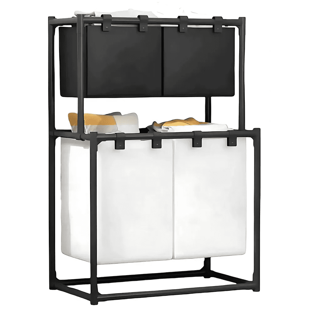 cesta De Ropa Belug Sucia 4 Compartimentos Espesar Accesorios Baño Blanco