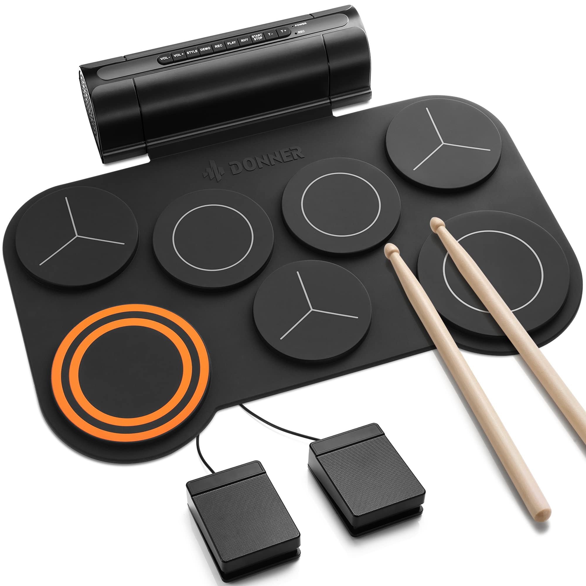 Batería Electrónica Donner Ded-20 Con 7 Pads Y Altavoz +40 Lecciones