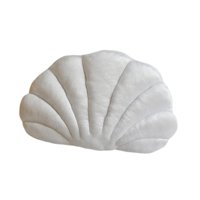 Bothyi - Almohada De Felpa Con Forma De Concha Marina Con Temática Oceánica Rellena De Algodón Pp Para Silla, Color Blanco