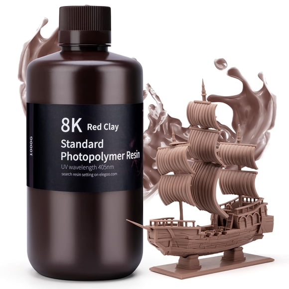 Resina ELEGOO 8K Standard para impresión 3D, 1000 g, arcilla roja
