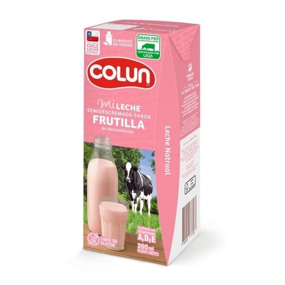 Leche Semidescremada Frutilla Caja, 200 ml