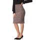 thumbnail image 4 of FALDA DE TWEED A CUADROS DE CINTURA ALTA CON ABERTURA A LA RODILLA PARA MUJERES INSPIRE CHIC L BURDEOS, 4 of 5