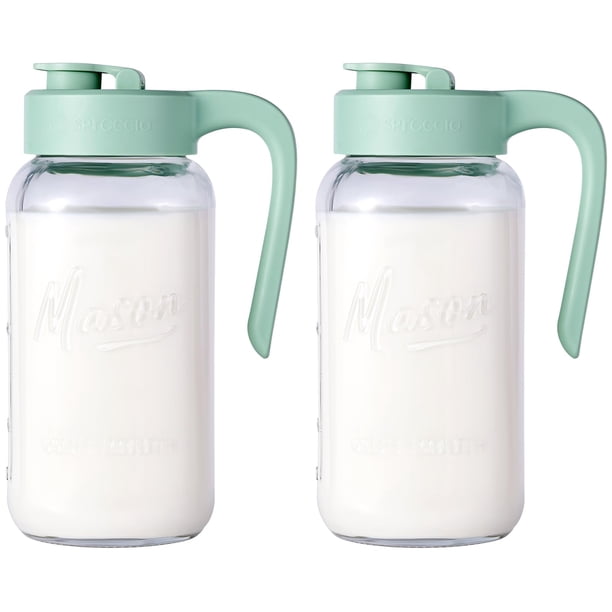 Jarra de vidrio tipo Mason Jar Spreccio hermética y a prueba de fugas, 1,9 L, set de 2