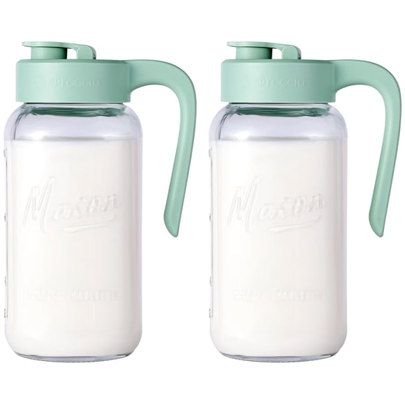 Jarra de vidrio tipo Mason Jar Spreccio hermética y a prueba de fugas, 1,9 L, set de 2
