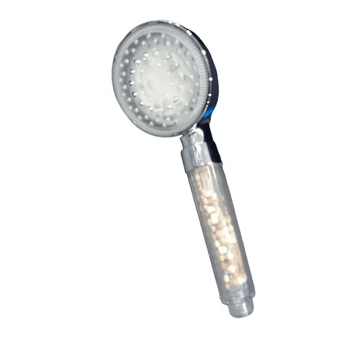 Genérico - Cabezal Ducha Led Rgb Teléfono Mango Filtro Ahorro Agua Plateado