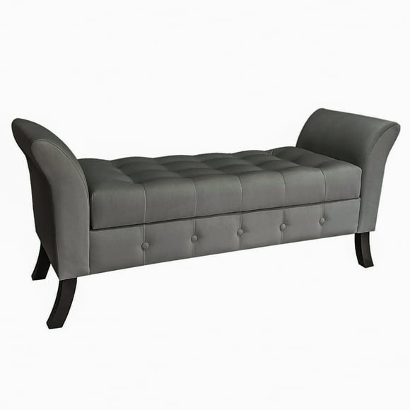 Banqueta Baul Rigatta Color Gris Oscuro