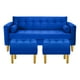 thumbnail image 1 of Sofa Retro 3c + 2 Pouf Felpa 01 Azul Rey, 1 of 6