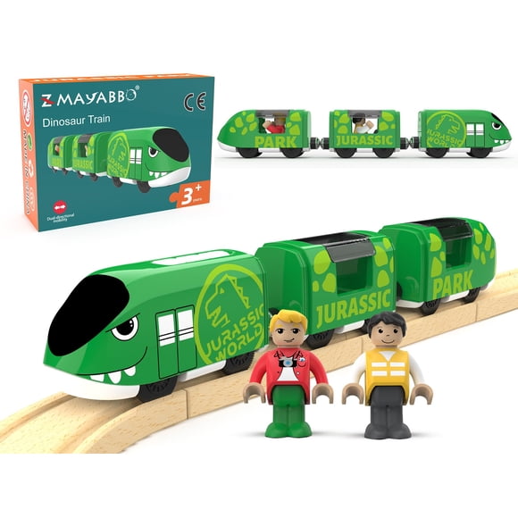 Juego de tren de juguete Z MAYABBO que funciona con pilas y dinosaurio para niños