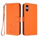thumbnail image 1 of Funda Volteable con Diseño de Gato para Sony Xperia 10 VI, Naranja, 1 of 6