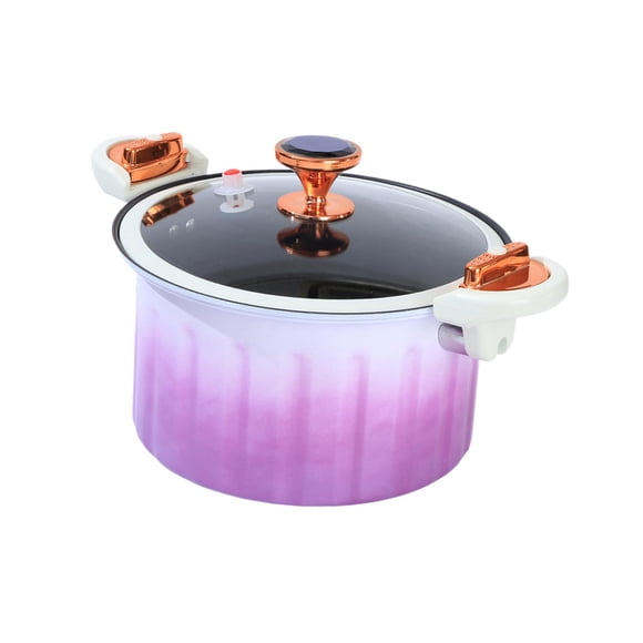 Olla A Presión Con Asa, Olla De Sopa Resistente Al Calor, Olla De Cocción Lenta Multiusos, Color Morado
