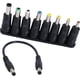 thumbnail image 1 of Adaptador de corriente CC universal 8 en 1, conversor, enchufe de alimentación CC multicalibre, adaptador hembra a macho de 5,5 mm x 2,1 mm con cable de diapasón negro de 5,5 x 2,1 mm (22 cm), 1 of 7