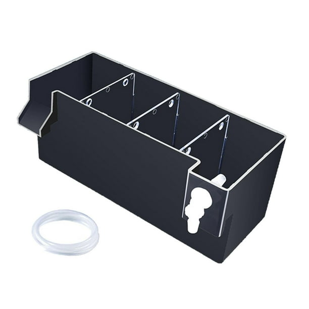 Caja de filtro para acuarios, filtración, purificación de agua por circulación, silenciosa, purificador de agua para tanques de tortugas, caja de filt Negro 24x105x10cm
