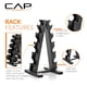thumbnail image 4 of Set de mancuernas CAP de 68 kg con recubrimiento hexagonal y rack rojo, 4 of 8