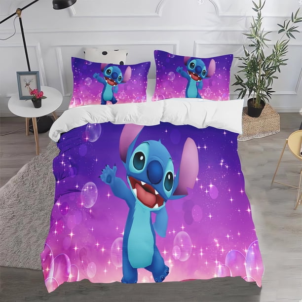 Stitch 100% Polyester Comforte Luxury Anime Twin Bedding Sets Duvet Cover 3-Piece Set 1 Quilt Home