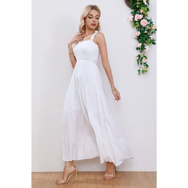 Maxi Vestido Mujer Largo Elasticado Primavera Casual Eventos 3259