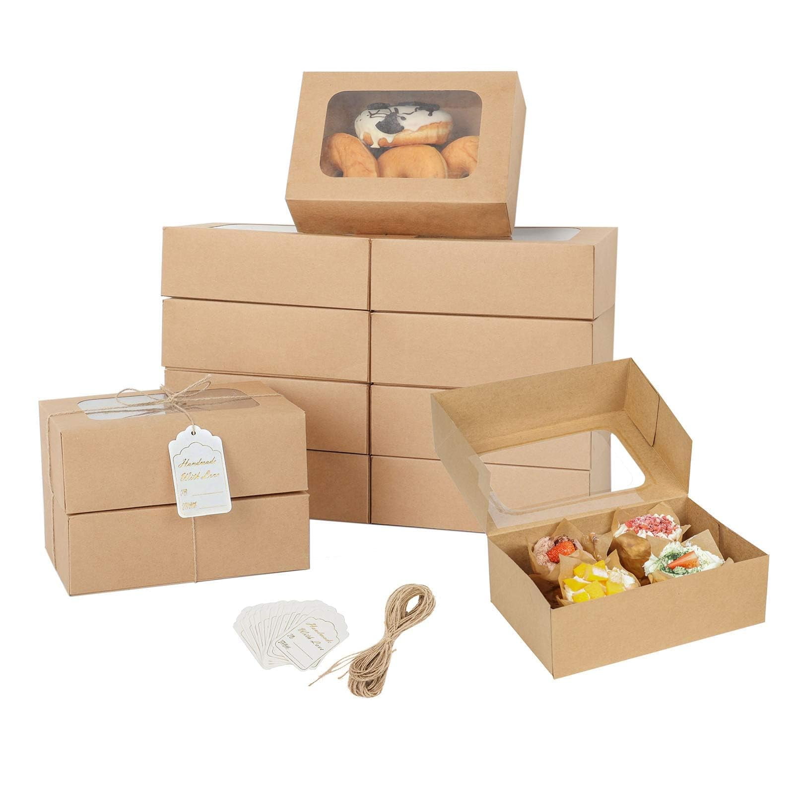 Cajas De Regalo Para Panadería Yektfs Para Galletas, 24 Unidades, 23 X 16 X 8 Cm