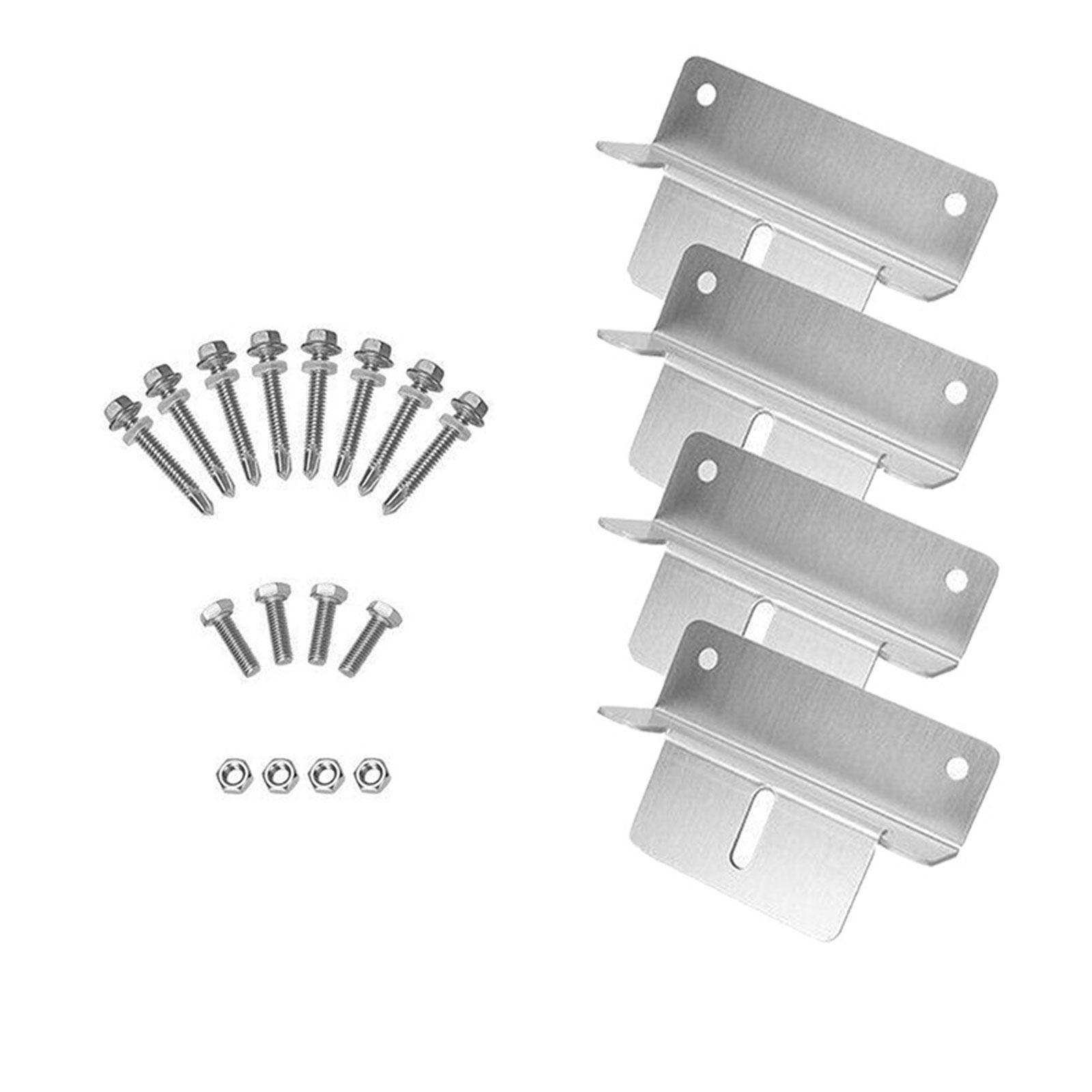 Magideal - Soporte De Montaje De Panel Solar De Aleación De Aluminio Profesional Premium De 4 Piezas Con Soporte De Tornillo Para Soportar Remolques Rv