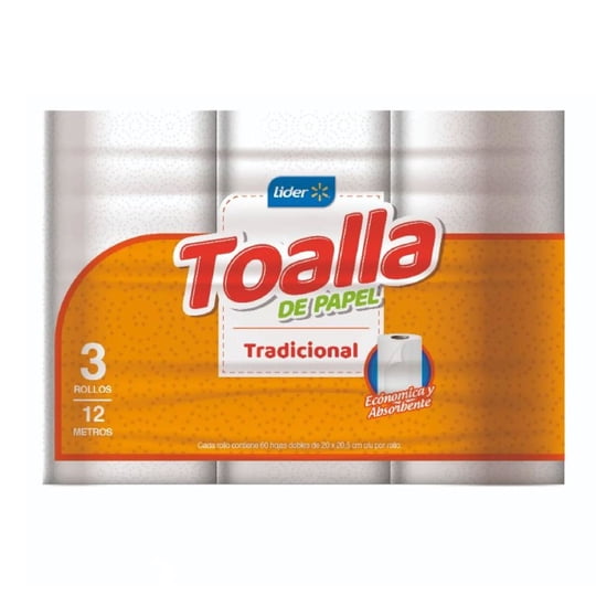 Toalla De Papel Tradicional Doble Hoja 12 M 3 Un Lider