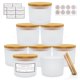 thumbnail image 1 of Tarro CONNOO pack de 8 unidades 355 ml vidrio esmerilado con tapa de bambú, 1 of 7