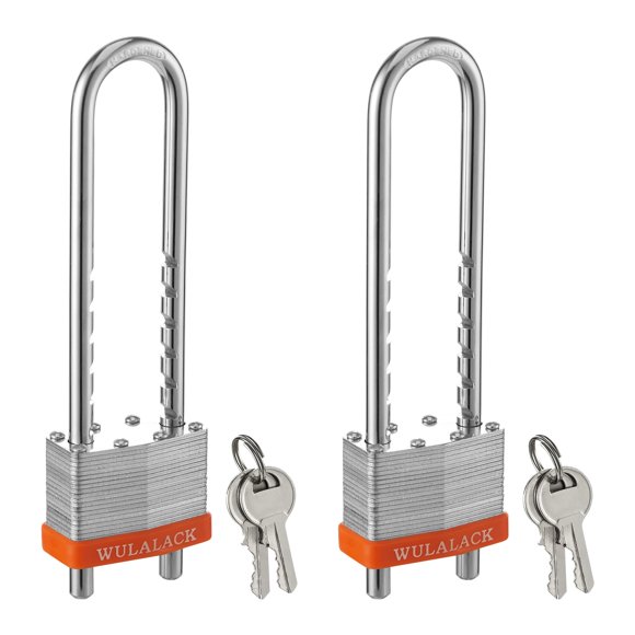 Candado WULALACK de acero laminado con llave y grillete ajustable