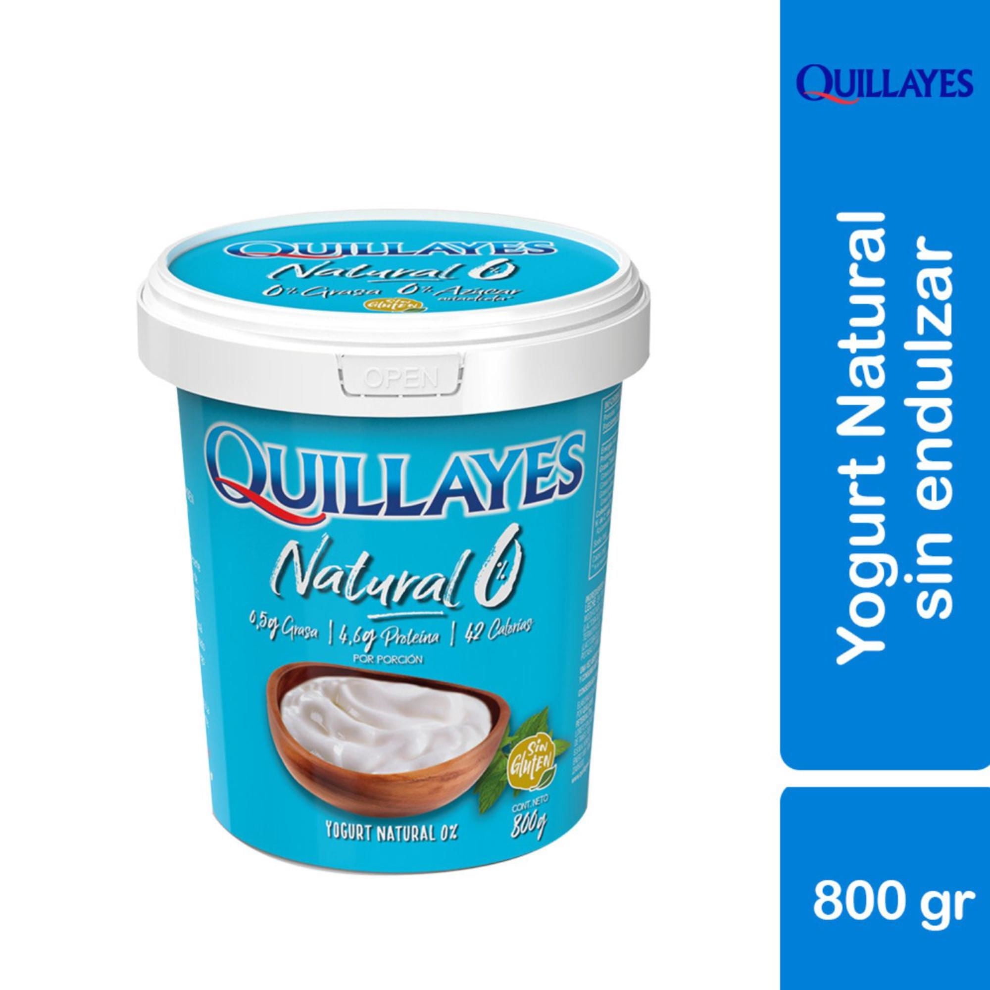 Yoghurt Sabor Natural 0% Sin Endulzar Pote 800 gr Quillayes
