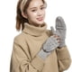 thumbnail image 5 of Guantes de punto de lana cálidos de invierno para mujer, convertibles, sin dedos, con funda para manoplas, 5 of 5