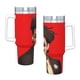 thumbnail image 4 of Bad Bunny Vaso aislado de acero inoxidable con asa, diseño temático, regalo para familia, amigos y fans; incluye pajita y encaja en el portavasos estándar, 40 oz, 4 of 6