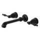 thumbnail image 1 of Grifo de baño Kingston Brass KS7120NL de montaje en pared, negro mate, 1 of 4