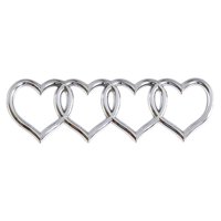 Ioensy - Pegatinas De Repuesto Para Maletero Trasero De Corazón, Pegatina Para Exterior De Coche, Insignia Plateada