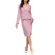 thumbnail image 2 of Conjunto de Traje de Falda de 2 Piezas para Mujeres, Formal de Negocios, Blazer de Manga Larga y Falda Lápiz, Conjunto de Oficina, Talla M, Color Rosa, 2 of 6