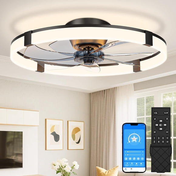 Ventilador De Techo 23 6 Pulg Bajo Perfil Con Luz Y Control