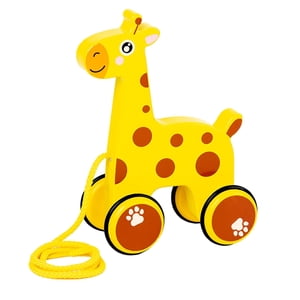 Bothyi - Juguete De Madera Para Tirar, Animal De Dibujos Animados, Juguete Para Empujar Y Tirar, Para Niños De 1 Año, Jirafa