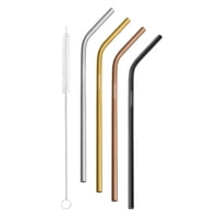 Juego De Sorbitos De Colores De Acero Inoxidable Con Cepillo 5 Piezas Tramontina