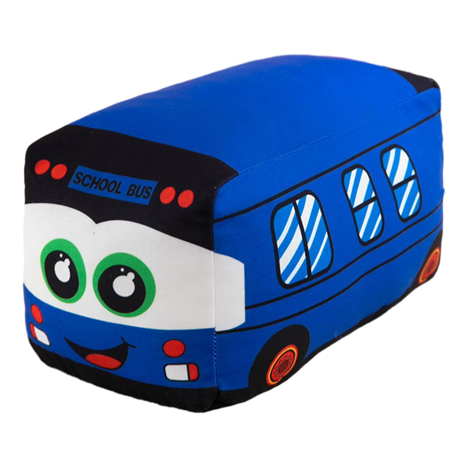 Magideal - Cojín De Felpa Para Autobús Escolar, Decoración Del Hogar, Regalos Para Niños Y Niñas, Acogedor Cojín De Juguete Relleno Para Sofá, Sala De Estar, Ado Azul 20cm