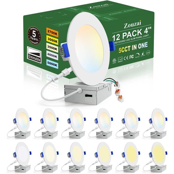 LED 4 Inch Zouzai 12 unidades 9W 5CCT regulable