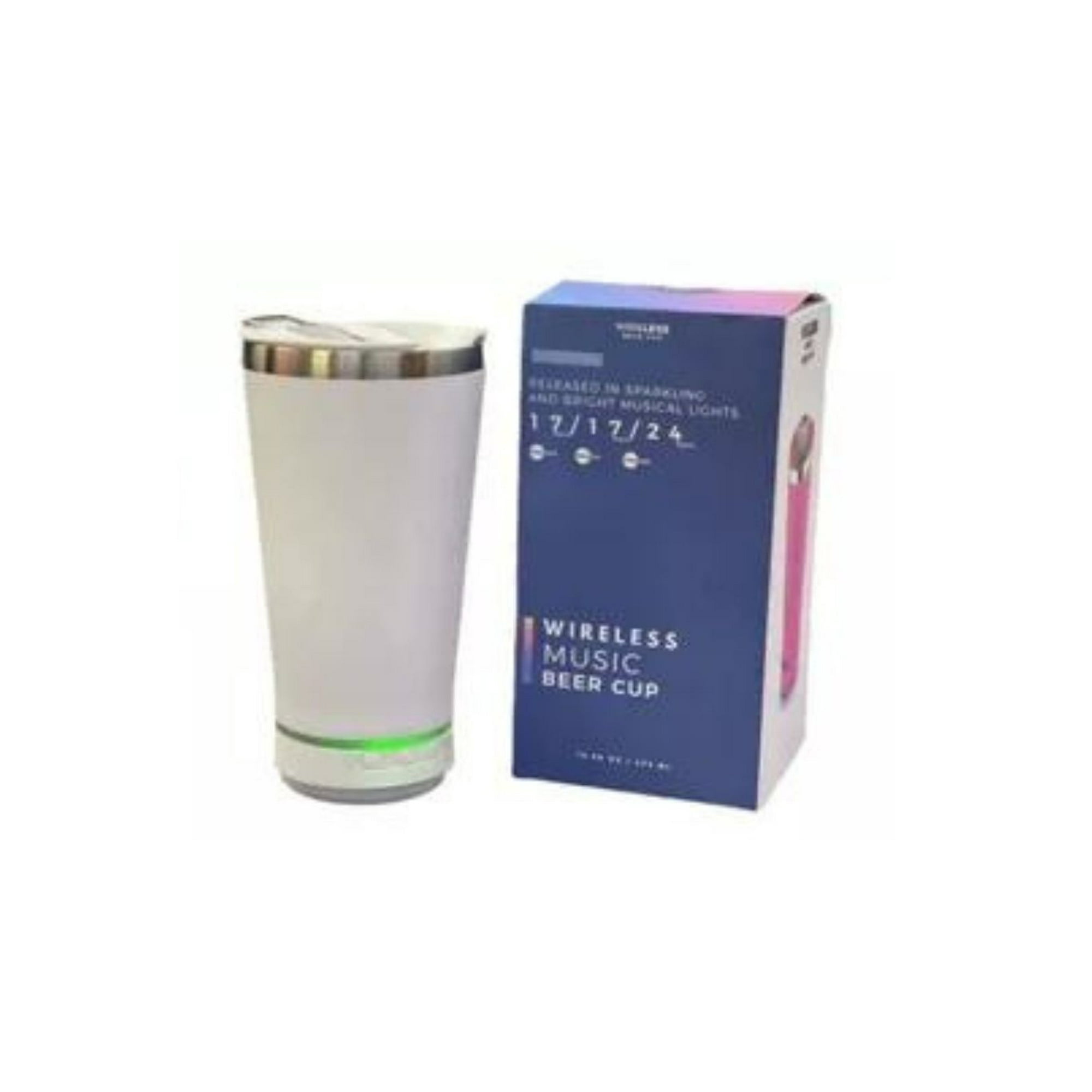 Vaso Térmico 473ml Parlante Inalámbrico Rgb Music Beer - Gris.