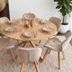 thumbnail image 4 of Comedor Mesa Redonda Equiz Wood 120cm + 6 Sillón Rubik Velvet Beige, 4 of 6