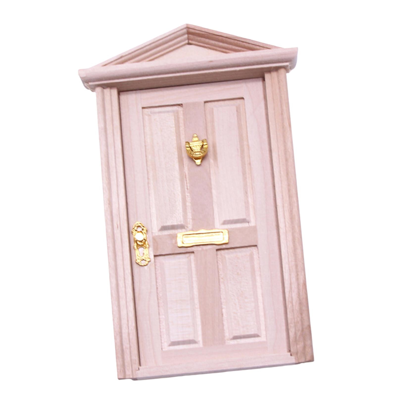 Magideal - Mini Modelo De Puerta De Madera, Hecha, Decoración De Jardín, Juguete, Juego De Simulación, Escena De Muñeca, Puerta Delantera, Casa De