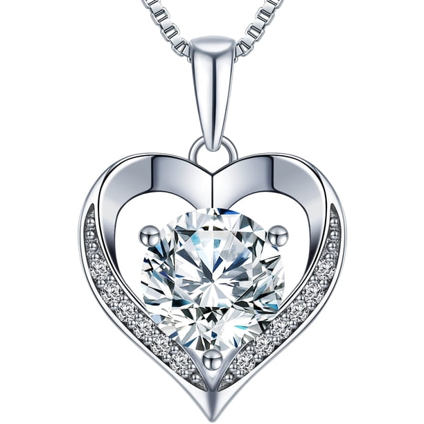 Collar ONLYLIKE con colgante en forma de corazón de 3 quilates y moissanita para esposa