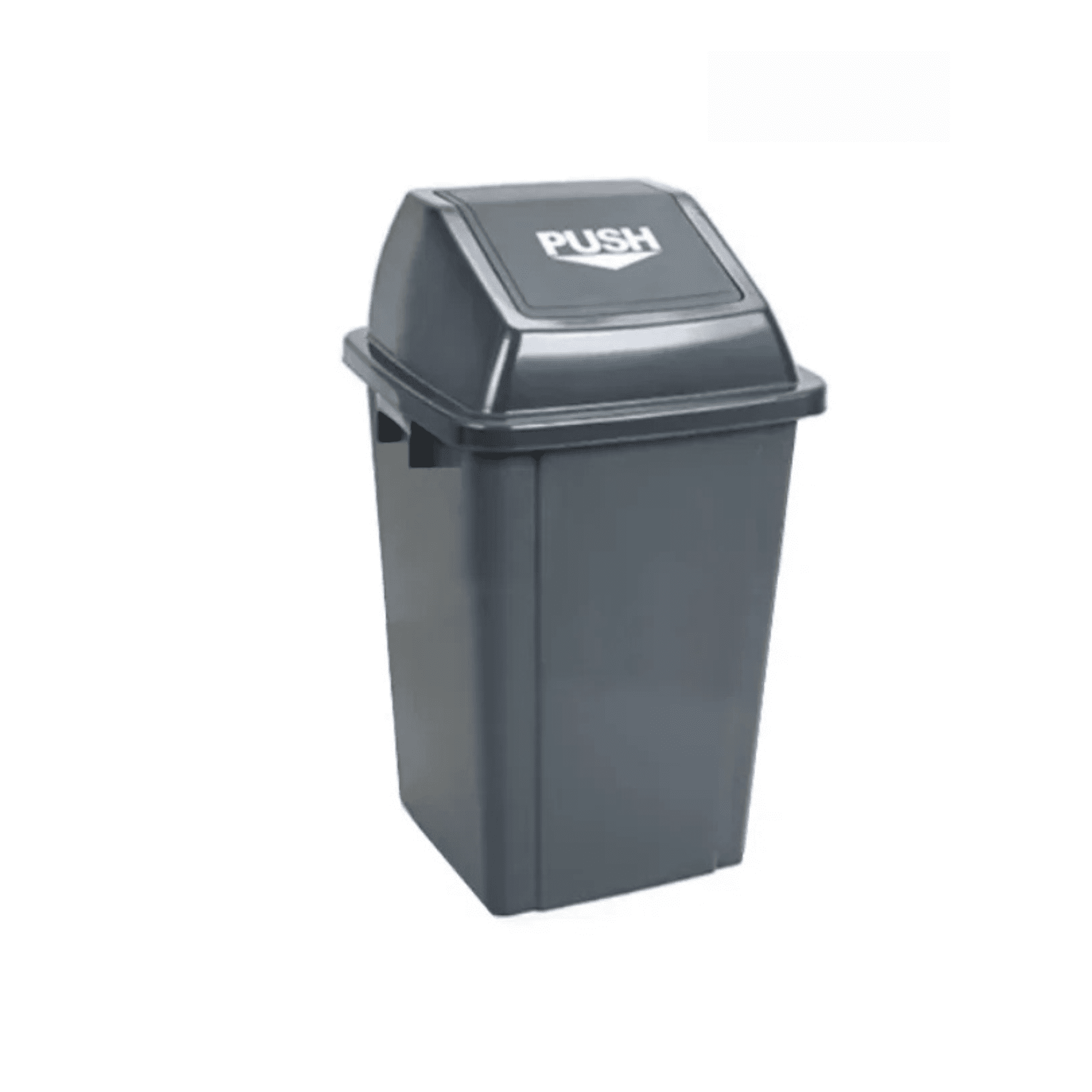 Industrial Partner - Basurero Plastico Tapa Push 60 Litros - Gris Oscuro