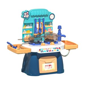 Magideal - Juego De Cocina, Juguetes De Cocina Con Accesorios De Utensilios De Cocina, Juego De Educación Temprana Para Interiores Y Exteriores, Juguetes , Azul
