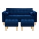 thumbnail image 1 of Sofa Retro 3c + 2 Pouf Felpa 05 Azul Marino, 1 of 6